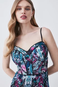 Best reviews of ✔️ Karen Millen Ombre Tile Pleat Corset Detail Woven Strappy Midi 👗 Dress - purple 🎁 -Occasionwear Popular Store bkk07566 purple xl 1