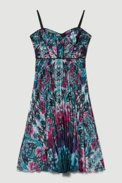 Best reviews of ✔️ Karen Millen Ombre Tile Pleat Corset Detail Woven Strappy Midi 👗 Dress - purple 🎁 -Occasionwear Popular Store bkk07566 purple xl 3