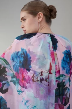 New ๐ Karen Millen Floral Pleated Corset Woven Maxi ๐ Dress With Detachable Cape โ 14 New ๐ Karen Millen Floral Pleated Corset Woven Maxi ๐ Dress With Detachable Cape โ -Occasionwear Popular Store bkk07571 floral xl 4