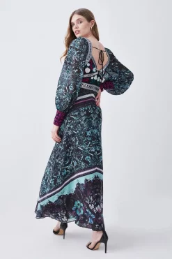 Deals 🔔 Karen Millen Baroque Embroidered And Bead Woven Midi 👗 Dress - green 👏 -Occasionwear Popular Store bkk07589 green xl 2