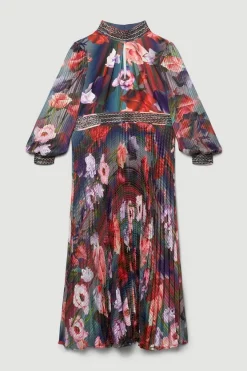 Top 10 😀 Karen Millen Plus Size Diamante Trim Floral Woven Maxi 👗 Dress ⭐ -Occasionwear Popular Store bkk07608 floral xl 3