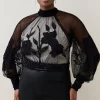 Deals 👍 Karen Millen Lydia Millen Plus Size Floral Applique Blouse - black 😉 2 Deals 👍 Karen Millen Lydia Millen Plus Size Floral Applique Blouse - black 😉 -Occasionwear Popular Store bkk07611 black xl