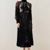 Cheapest 🛒 Karen Millen Lydia Millen Petite Floral Applique Mesh Woven Midi 👗 Dress - black 🔔 -Occasionwear Popular Store bkk07615 black xl