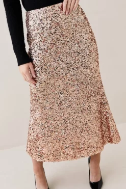 New ✨ Karen Millen Lydia Millen Textured Sequin 👗 Skirt - rose gold 🔔 10 New ✨ Karen Millen Lydia Millen Textured Sequin 👗 Skirt - rose gold 🔔 -Occasionwear Popular Store bkk07641 rose20gold xl 2