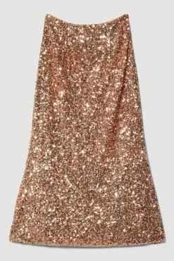 New ✨ Karen Millen Lydia Millen Textured Sequin 👗 Skirt - rose gold 🔔 12 New ✨ Karen Millen Lydia Millen Textured Sequin 👗 Skirt - rose gold 🔔 -Occasionwear Popular Store bkk07641 rose20gold xl 4