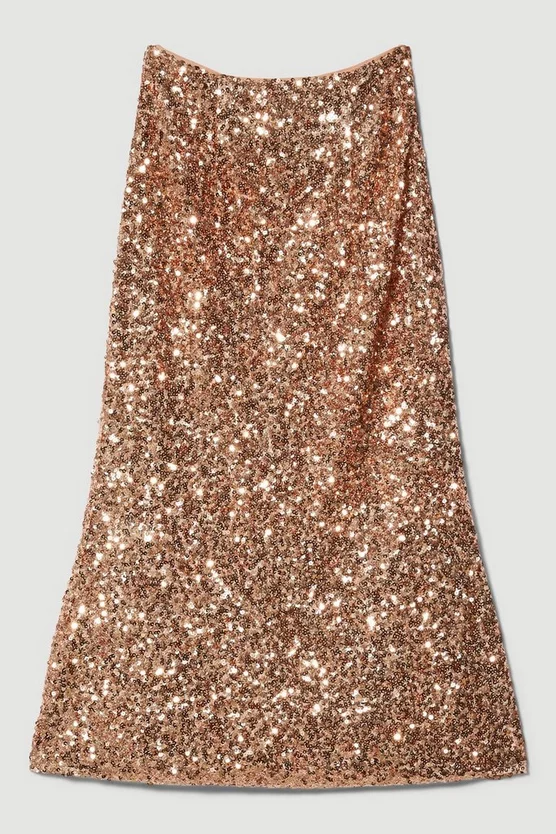 New ✨ Karen Millen Lydia Millen Textured Sequin 👗 Skirt - rose gold 🔔 7 New ✨ Karen Millen Lydia Millen Textured Sequin 👗 Skirt - rose gold 🔔 - Image 5
