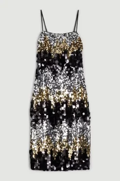 Wholesale 😀 Karen Millen Disc Sequin Strappy Woven Midi 👗 Dress - multi 😉 -Occasionwear Popular Store bkk07657 multi xl 3