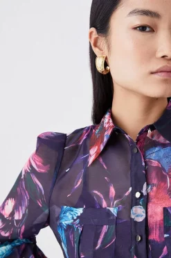 Wholesale 😀 Karen Millen Pressed Floral Organdie Woven Midi 👗 Dress 😉 13 Wholesale 😀 Karen Millen Pressed Floral Organdie Woven Midi 👗 Dress 😉 -Occasionwear Popular Store bkk07675 floral xl 4