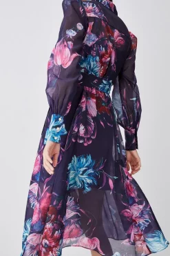 Wholesale 😀 Karen Millen Pressed Floral Organdie Woven Midi 👗 Dress 😉 14 Wholesale 😀 Karen Millen Pressed Floral Organdie Woven Midi 👗 Dress 😉 -Occasionwear Popular Store bkk07675 floral xl 5