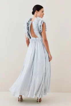 Deals ๐ Karen Millen Lydia Millen Petite Metallic Feather Ruffle Woven Maxi ๐ Dress - metallic silver ๐ 9 Deals ๐ Karen Millen Lydia Millen Petite Metallic Feather Ruffle Woven Maxi ๐ Dress - metallic silver ๐ -Occasionwear Popular Store bkk07711 metallic20silver xl 2