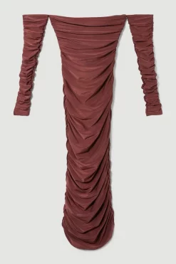 Promo 🎉 Karen Millen Tall Gathered Slinky Bardot Maxi 👗 Dress - chocolate 💯 11 Promo 🎉 Karen Millen Tall Gathered Slinky Bardot Maxi 👗 Dress - chocolate 💯 -Occasionwear Popular Store bkk07743 chocolate xl 3
