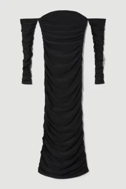 Outlet ✔️ Karen Millen Gathered Slinky Bardot Maxi 👗 Dress 🧨 -Occasionwear Popular Store bkk07746 black xl 3