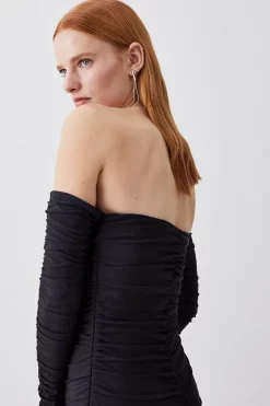 Outlet ✔️ Karen Millen Gathered Slinky Bardot Maxi 👗 Dress 🧨 -Occasionwear Popular Store bkk07746 black xl 4