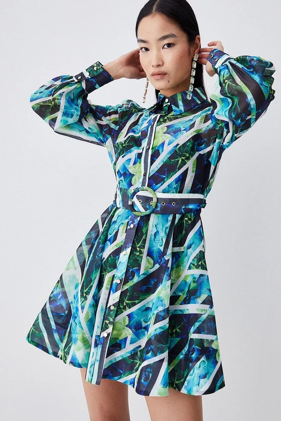 Brand new ๐ฏ Karen Millen Patchwork Floral Organdie Mini ๐ Dress - green โค๏ธ 3 Brand new ๐ฏ Karen Millen Patchwork Floral Organdie Mini ๐ Dress - green โค๏ธ - Image 2