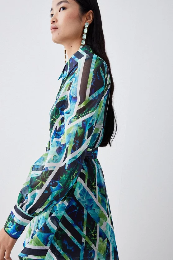 Brand new ๐ฏ Karen Millen Patchwork Floral Organdie Mini ๐ Dress - green โค๏ธ 6 Brand new ๐ฏ Karen Millen Patchwork Floral Organdie Mini ๐ Dress - green โค๏ธ - Image 5