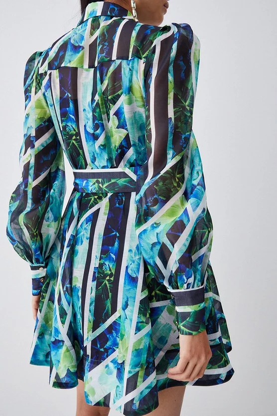 Brand new ๐ฏ Karen Millen Patchwork Floral Organdie Mini ๐ Dress - green โค๏ธ 7 Brand new ๐ฏ Karen Millen Patchwork Floral Organdie Mini ๐ Dress - green โค๏ธ - Image 6