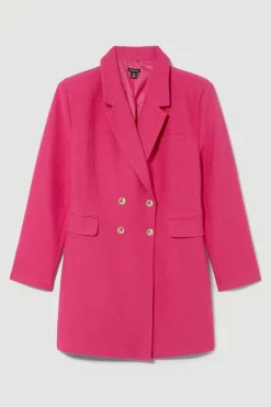 Top 10 🎉 Karen Millen Plus Size Boucle Double Breasted Long Sleeve Blazer Mini 👗 Dress - pink 🛒 -Occasionwear Popular Store bkk07785 pink xl 3