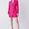 Discount ✔️ Karen Millen Boucle Double Breasted Long Sleeve Blazer Mini 👗 Dress - pink 🔥