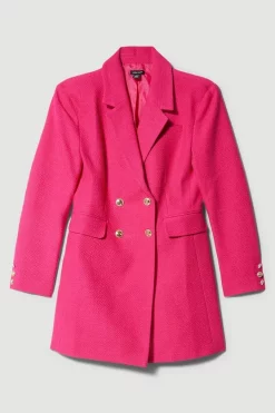 Discount ✔️ Karen Millen Boucle Double Breasted Long Sleeve Blazer Mini 👗 Dress - pink 🔥 -Occasionwear Popular Store bkk07786 pink xl 3
