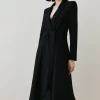 Cheapest 🎁 Karen Millen Compact Stretch Longline Evening 🧥 Coat - black 🛒 -Occasionwear Popular Store bkk07842 black xl