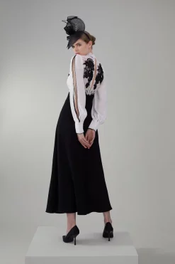 Hot Sale ⌛ Karen Millen Lace Embroidered Woven Midi 👗 Dress - mono ❤️ -Occasionwear Popular Store bkk07852 mono xl 2