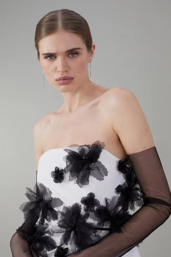 Best Pirce ๐ Karen Millen Bandeau Flower Applique Midi ๐ Dress - white ๐ฅฐ 4 Best Pirce ๐ Karen Millen Bandeau Flower Applique Midi ๐ Dress - white ๐ฅฐ - Image 2