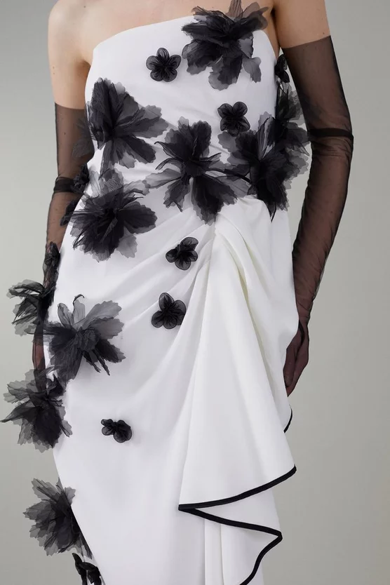 Best Pirce ๐ Karen Millen Bandeau Flower Applique Midi ๐ Dress - white ๐ฅฐ 8 Best Pirce ๐ Karen Millen Bandeau Flower Applique Midi ๐ Dress - white ๐ฅฐ - Image 6