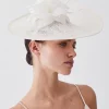 Best Pirce 👍 Karen Millen Feather & Quill Disc Fascinator ⭐ -Occasionwear Popular Store bkk07863 ivory xl