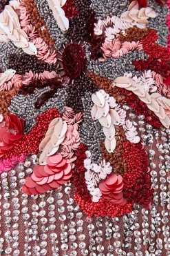 Best deal 🧨 Karen Millen Petite Mixed Sequin & Beaded Fringed Mini 👗 Dress - silver 🥰 -Occasionwear Popular Store bkk07876 silver xl 4