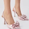 Coupon 🎉 Karen Millen Satin Extreme Bow Slingback Court Heel 😍 -Occasionwear Popular Store bkk07918 blush xl