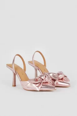 Coupon 🎉 Karen Millen Satin Extreme Bow Slingback Court Heel 😍 -Occasionwear Popular Store bkk07918 blush xl 4