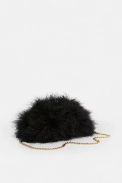 Buy ⭐ Karen Millen Small Feather Clutch Chain Bag 🥰 -Occasionwear Popular Store bkk07920 black xl 2