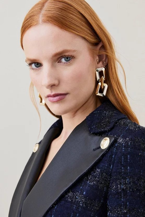 Promo 🎉 Karen Millen Boucle Tux Collared Mini 👗 Dress - navy ⭐ 8 Promo 🎉 Karen Millen Boucle Tux Collared Mini 👗 Dress - navy ⭐ - Image 6