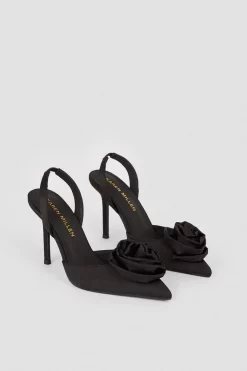 Best Pirce ✨ Karen Millen Flower Detail Court Slingback Heel 🧨 -Occasionwear Popular Store bkk07928 black xl 2
