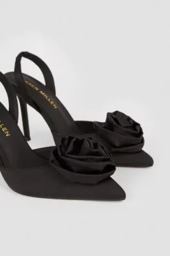 Best Pirce ✨ Karen Millen Flower Detail Court Slingback Heel 🧨 -Occasionwear Popular Store bkk07928 black xl 4
