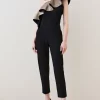 Buy 🔔 Karen Millen Gold Jacquard Ruffle Structured Crepe Jumpsuit - black 💯 2 Buy 🔔 Karen Millen Gold Jacquard Ruffle Structured Crepe Jumpsuit - black 💯 -Occasionwear Popular Store bkk07936 black xl