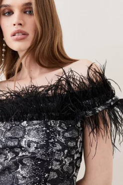 Buy ⌛ Karen Millen Snake Jacquard Feather Bardot Mini 👗 Dress 🥰 9 Buy ⌛ Karen Millen Snake Jacquard Feather Bardot Mini 👗 Dress 🥰 -Occasionwear Popular Store bkk07944 snake xl 1