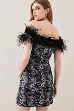 Buy ⌛ Karen Millen Snake Jacquard Feather Bardot Mini 👗 Dress 🥰 12 Buy ⌛ Karen Millen Snake Jacquard Feather Bardot Mini 👗 Dress 🥰 -Occasionwear Popular Store bkk07944 snake xl 4