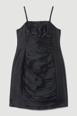 Promo 🔥 Karen Millen Taffeta Exaggerated Bow Cami Mini 👗 Dress 👏 -Occasionwear Popular Store bkk07953 black xl 3
