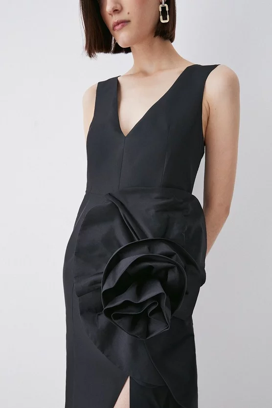 Best Sale ๐ Karen Millen Rosette Taffeta Column Midi ๐ Dress ๐งจ 7 Best Sale ๐ Karen Millen Rosette Taffeta Column Midi ๐ Dress ๐งจ - Image 5