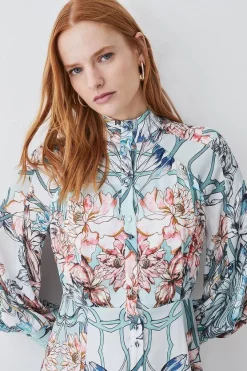 Flash Sale 🛒 Karen Millen Mirrored Floral Satin Woven Mini 👗 Dress - sage 🥰 12 Flash Sale 🛒 Karen Millen Mirrored Floral Satin Woven Mini 👗 Dress - sage 🥰 -Occasionwear Popular Store bkk07959 sage xl 4