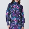 Best Sale ✨ Karen Millen Boarder Floral Print Satin Woven Mini 👗 Dress - purple ✨ -Occasionwear Popular Store bkk07960 purple xl