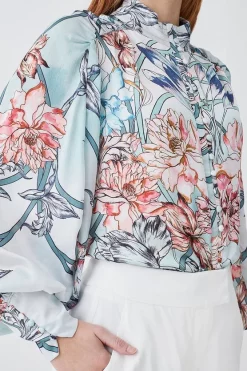 Brand new ๐ฏ Karen Millen Mirrored Floral Print Satin Blouse - sage ๐ 12 Brand new ๐ฏ Karen Millen Mirrored Floral Print Satin Blouse - sage ๐ -Occasionwear Popular Store bkk07982 sage xl 4