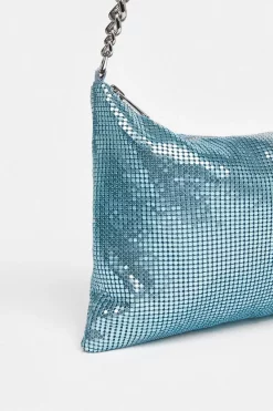 Best reviews of 😀 Karen Millen Chainmail Shoulder Bag 👏 -Occasionwear Popular Store bkk07994 blue xl 3