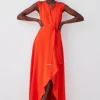 Deals 😀 Karen Millen Tall Compact Stretch Viscose Waterfall Midi 👗 Dress - red orange ❤️ 1 Deals 😀 Karen Millen Tall Compact Stretch Viscose Waterfall Midi 👗 Dress - red orange ❤️ -Occasionwear Popular Store bkk08006 red20orange xl