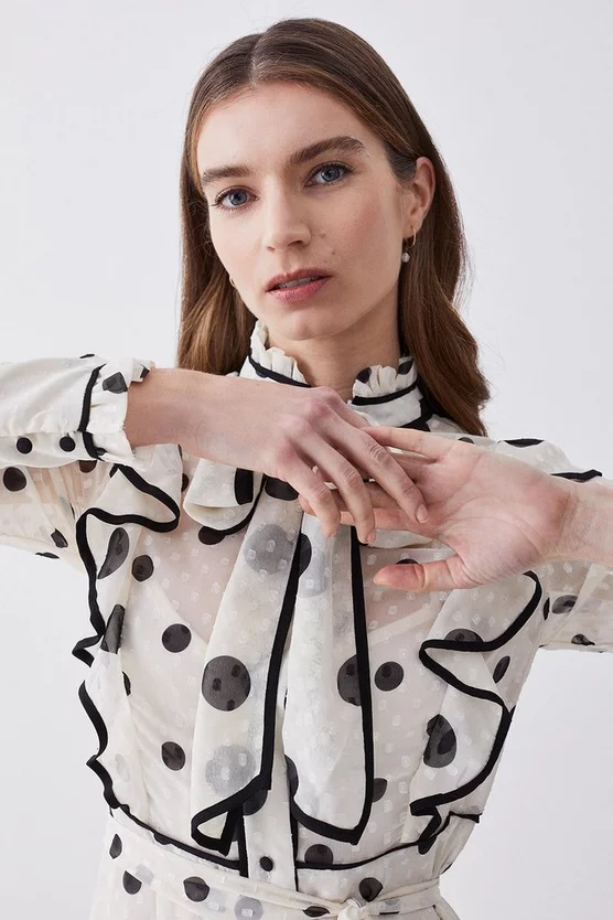Best reviews of ๐ Karen Millen Mixed Dot Piped Ruffle Georgette Midi ๐ Dress - white โค๏ธ 4 Best reviews of ๐ Karen Millen Mixed Dot Piped Ruffle Georgette Midi ๐ Dress - white โค๏ธ - Image 2