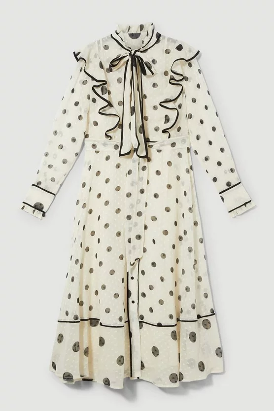 Best reviews of ๐ Karen Millen Mixed Dot Piped Ruffle Georgette Midi ๐ Dress - white โค๏ธ 6 Best reviews of ๐ Karen Millen Mixed Dot Piped Ruffle Georgette Midi ๐ Dress - white โค๏ธ - Image 4