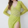 Best reviews of ⌛ Karen Millen Crystal Embellished Draped Front Maxi 👗 Dress - apple green 🌟 -Occasionwear Popular Store bkk08104 apple20green xl