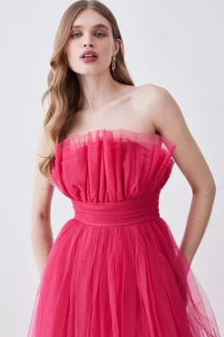 Wholesale ✨ Karen Millen Corseted Tulle Woven Midi 👗 Dress 👏 -Occasionwear Popular Store bkk08106 hot20pink xl 4