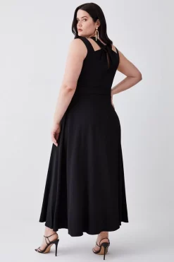 Outlet 😀 Karen Millen Plus Size Compact Stretch Viscose Waterfall Midi 👗 Dress ✨ 11 Outlet 😀 Karen Millen Plus Size Compact Stretch Viscose Waterfall Midi 👗 Dress ✨ -Occasionwear Popular Store bkk08134 black xl 2